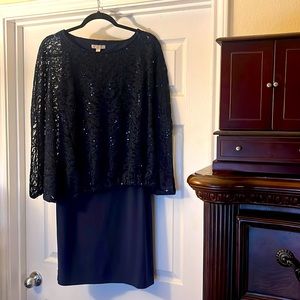 Stretchy evening dress with sequence